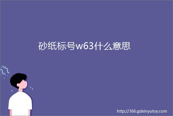 砂纸标号w63什么意思